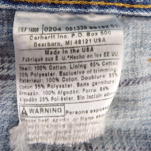 Carhartt Men's Flannel Lined Blue Jeans - see measurements - Picture 11 of 11